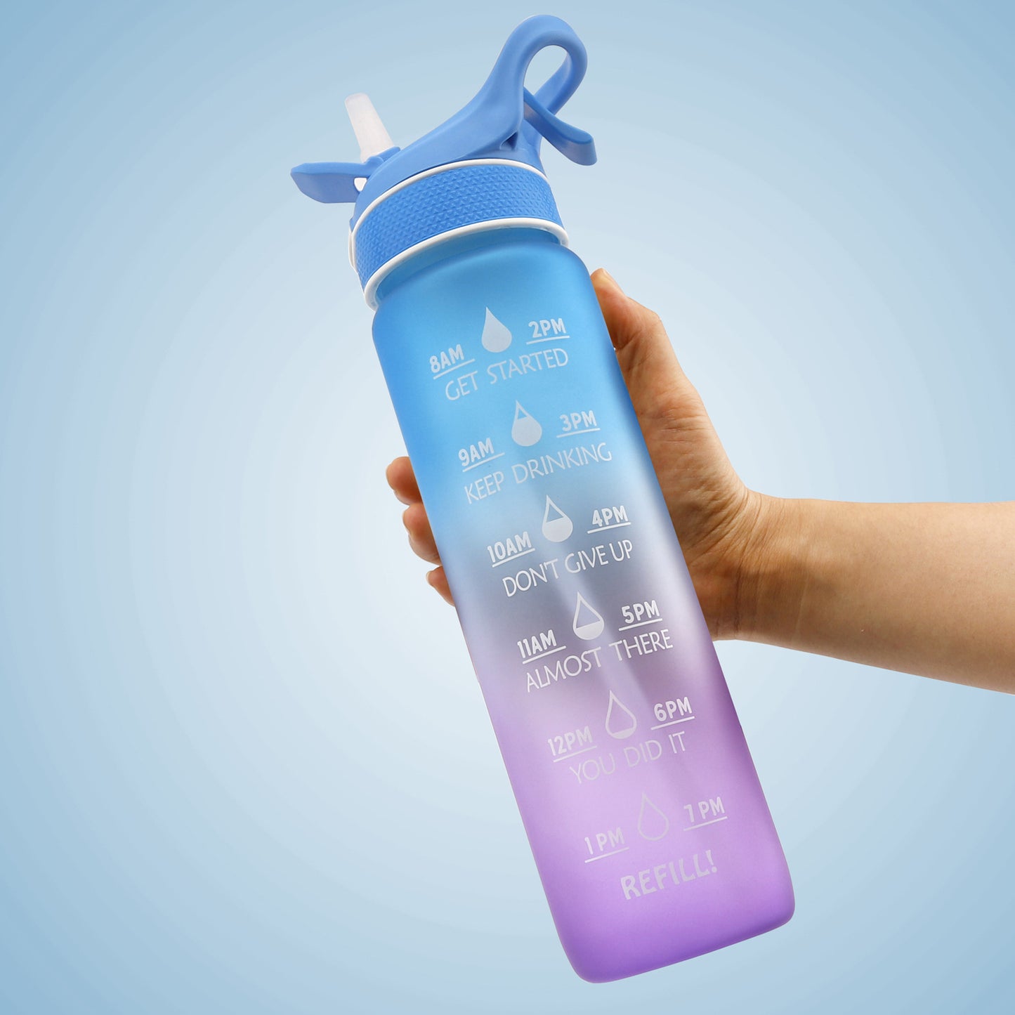 Vattenflaska med svalkande spray (1L)