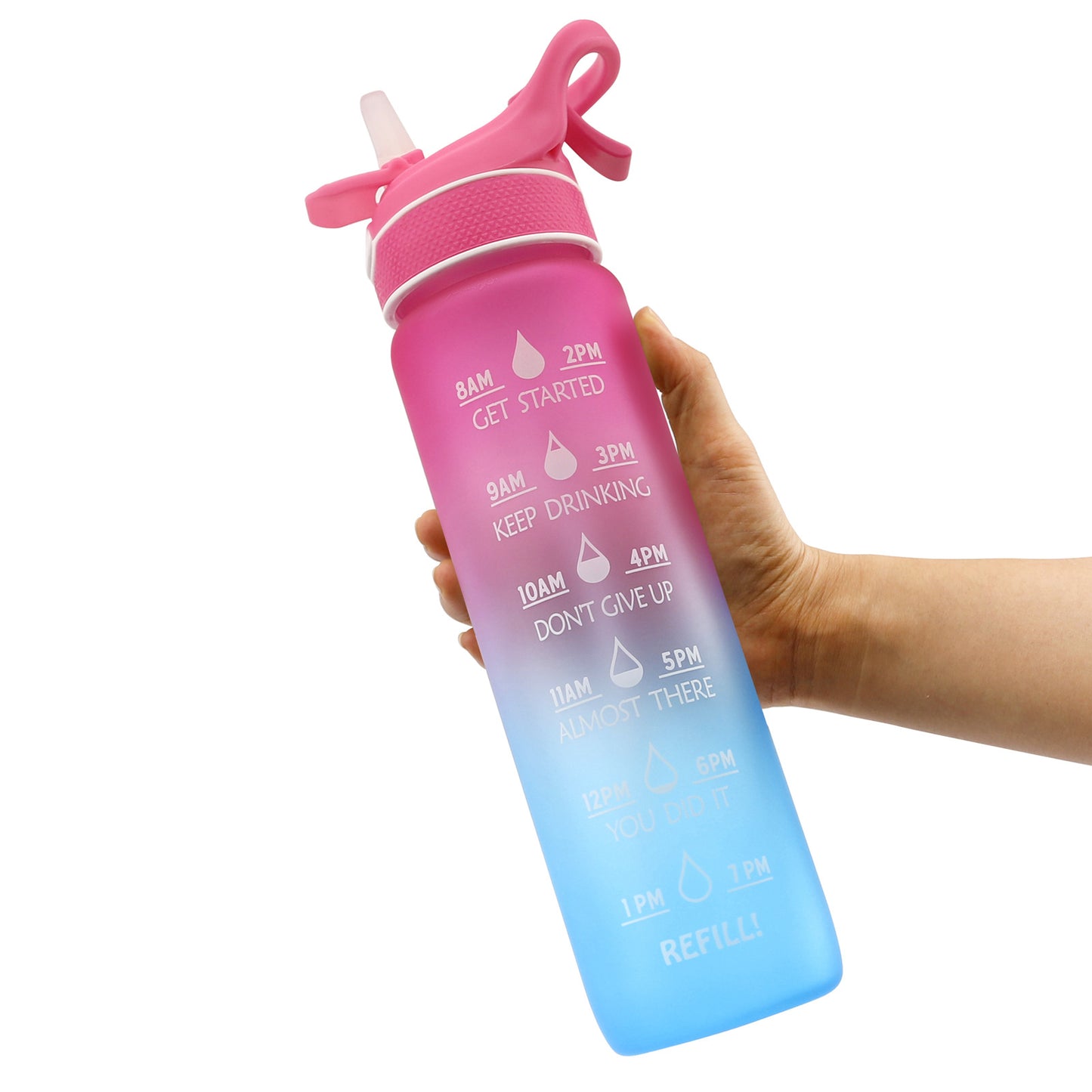 Vattenflaska med svalkande spray (1L)